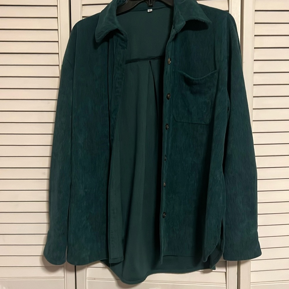 Oversized Green button down